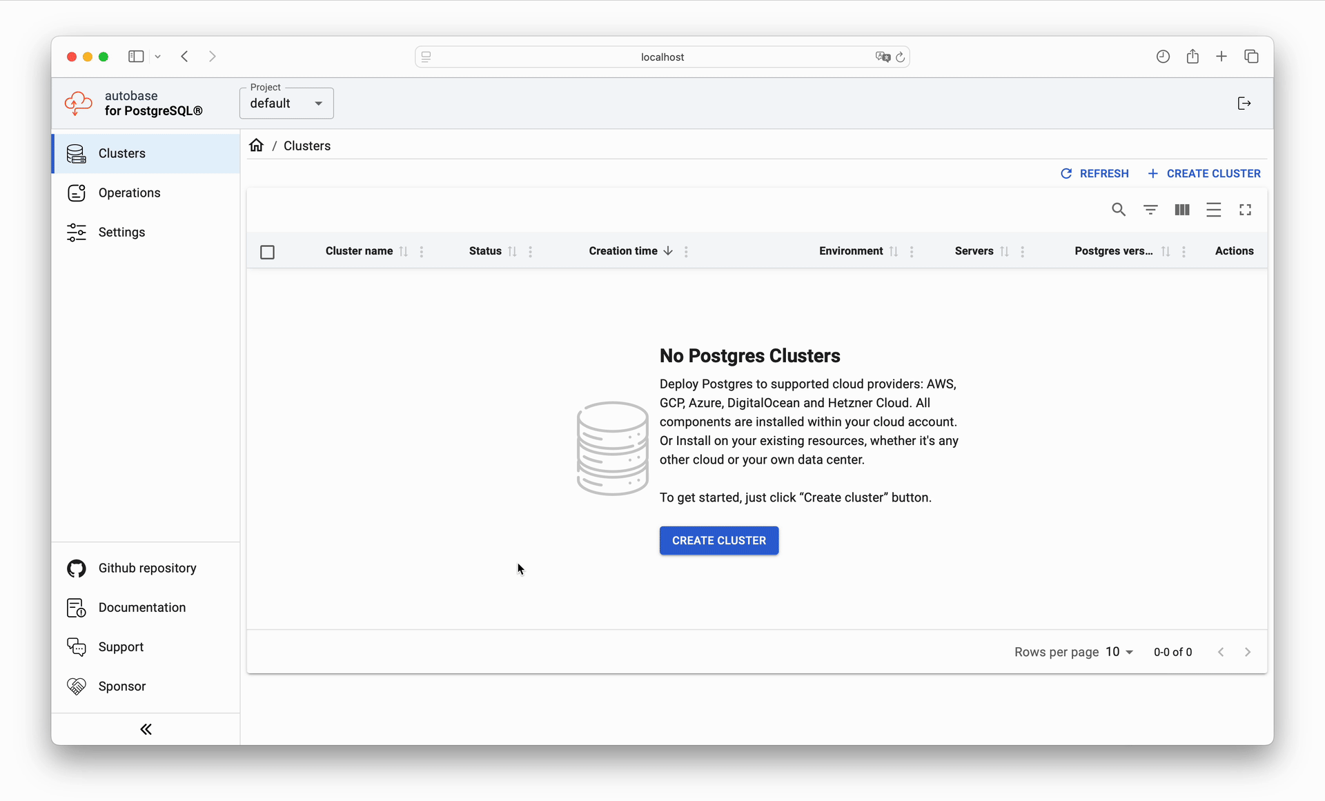 Cluster creation demo