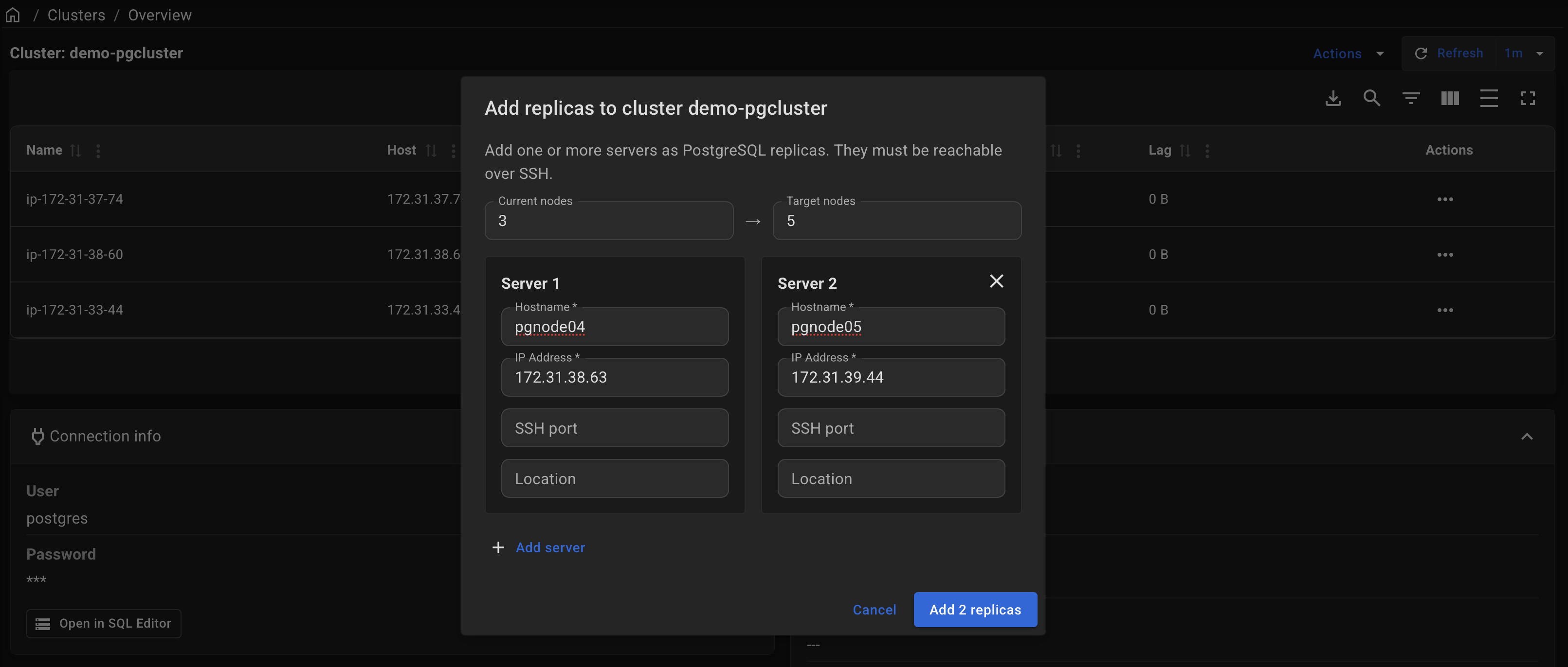 Add replicas on your own machines