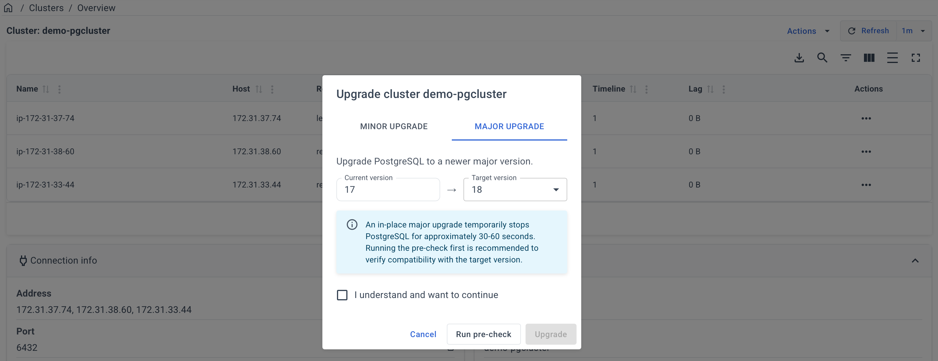 Major PostgreSQL upgrade